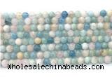 CMG501 15.5 inches 6mm round morganite gemstone beads