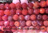 AGBS250 15 inches 12mm faceted round red dragon veins agate beads wholesale