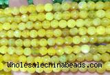 AGBS253 15 inches 6mm faceted round yellow dragon veins agate beads wholesale
