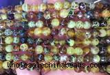 AGBS258 15 inches 6mm faceted round yellow dragon veins agate beads wholesale
