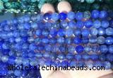 AGBS276 15 inches 6mm faceted round blue dragon veins agate beads wholesale