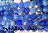 AGBS279 15 inches 12mm faceted round blue dragon veins agate beads wholesale