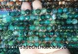 AGBS281 15 inches 6mm faceted round green dragon veins agate beads wholesale
