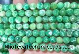 AGBS293 15 inches 8mm faceted round green dragon veins agate beads wholesale
