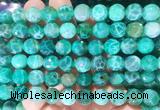 AGBS304 15 inches 10mm faceted round green dragon veins agate beads wholesale