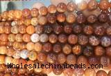 AGBS314 15 inches 8mm round red dragon veins agate beads wholesale