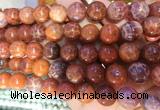 AGBS316 15 inches 12mm round red dragon veins agate beads wholesale