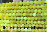 AGBS318 15 inches 6mm round yellow dragon veins agate beads wholesale