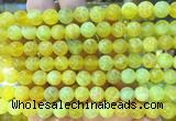AGBS319 15 inches 8mm round yellow dragon veins agate beads wholesale