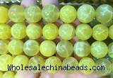 AGBS322 15 inches 14mm round yellow dragon veins agate beads wholesale