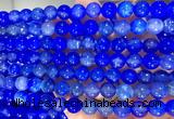 AGBS343 15 inches 8mm round blue dragon veins agate beads wholesale