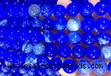 AGBS345 15 inches 12mm round blue dragon veins agate beads wholesale