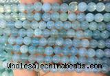 AGBS355 15 inches 6mm round blue dragon veins agate beads wholesale
