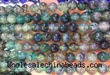 AGBS364 15 inches 8mm round green dragon veins agate beads wholesale