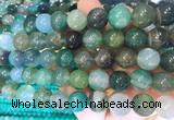 AGBS371 15 inches 12mm round green dragon veins agate beads wholesale