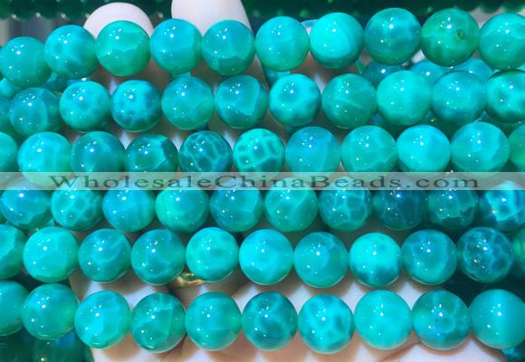 AGBS381 15 inches 10mm round green dragon veins agate beads wholesale