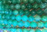 AGBS388 15 inches 12mm round green dragon veins agate beads wholesale