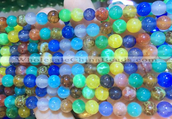 AGBS404 15 inches 6mm round colorful agate beads wholesale