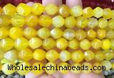 AGBS411 15 inches 10mm faceted nuggets agate gemstone beads wholesale