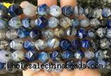 AGBS413 15 inches 10mm faceted nuggets agate gemstone beads wholesale