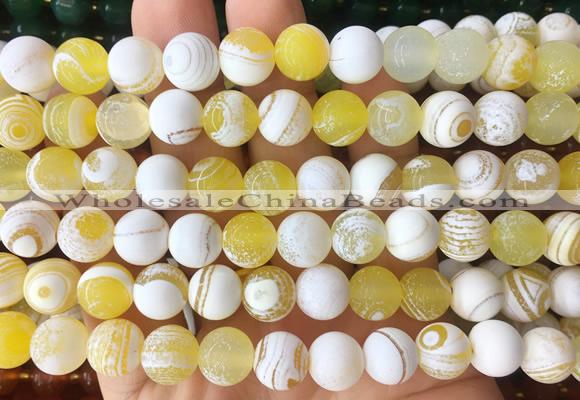 AGBS438 15 inches 10mm round Matte agate beads wholesale