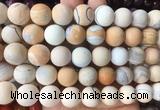 AGBS441 15 inches 14mm round Matte agate beads wholesale