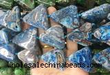 AGBS445 15 inches 32*35mm - 38*40mm triangle crazy lace agate beads wholesale