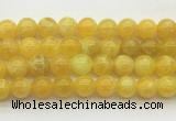 AGBS75 15 inches 10mm round yellow fire agate beads wholesale