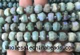 AMBS09 15 inches 5*10mm - 7*11mm faceted nuggets AB-color amazonite beads