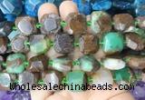 AUBS01 15 inches 12*14mm - 14*16mm faceted freeform Australia chrysoprase beads