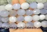 BCBS21 15 inches 12*16mm - 13*18mm faceted nuggets blue chalcedony beads