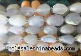 BCBS23 15 inches 12*16mm - 15*20mm faceted nuggets blue chalcedony beads