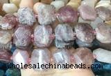 BQBS04 15 inches 15*20mm - 18*25mm faceted freeform red strawberry quartz beads
