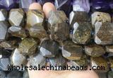 BZBS01 15 inches 15*20mm - 18*25mm faceted freeform bronzite beads