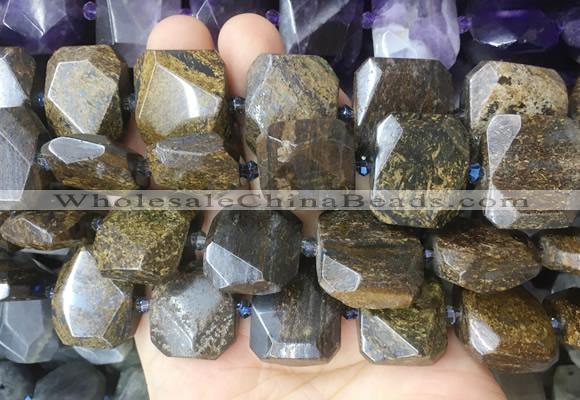 BZBS01 15 inches 15*20mm - 18*25mm faceted freeform bronzite beads