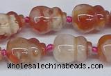 CAA1183 15.5 inches 15*20mm carved calabash sakura agate beads