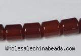 CAA139 15.5 inches 9*12mm column red agate gemstone beads