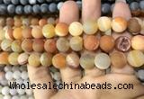 CAA1434 15.5 inches 12mm round matte druzy agate beads
