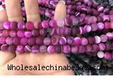 CAA1500 15.5 inches 6mm round matte banded agate beads wholesale