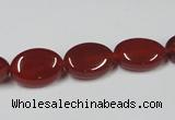 CAA169 15.5 inches 10*14mm oval red agate gemstone beads