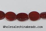 CAA176 15.5 inches 10*12mm oval red agate gemstone beads