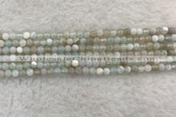 CAA1840 15.5 inches 4mm round banded agate gemstone beads