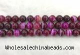 CAA1884 15.5 inches 12mm round banded agate gemstone beads
