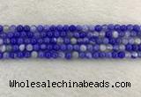 CAA1940 15.5 inches 4mm round banded agate gemstone beads