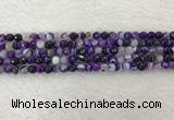 CAA2211 15.5 inches 4mm faceted round banded agate beads