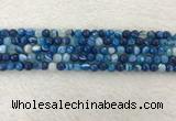 CAA2256 15.5 inches 4mm faceted round banded agate beads