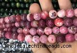 CAA3076 15 inches 10mm faceted round fire crackle agate beads wholesale