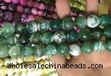 CAA3184 15 inches 14mm faceted round fire crackle agate beads wholesale