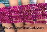 CAA3263 15 inches 4mm faceted round agate beads wholesale