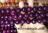 CAA3447 15 inches 16mm faceted round agate beads wholesale